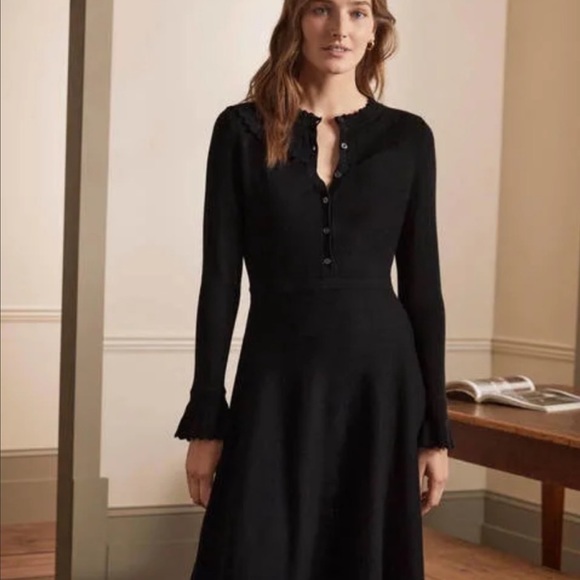 long sleeve midi knit dress Dark Green Knitted Long Sleeve Midi Dress main image 0